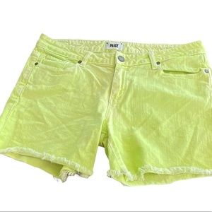 Paige Women’s Shorts Size 29 In Highlighter Yellow